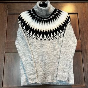Aspen Fair Isle Wool Blend Cozy Knit Turtleneck Sweater